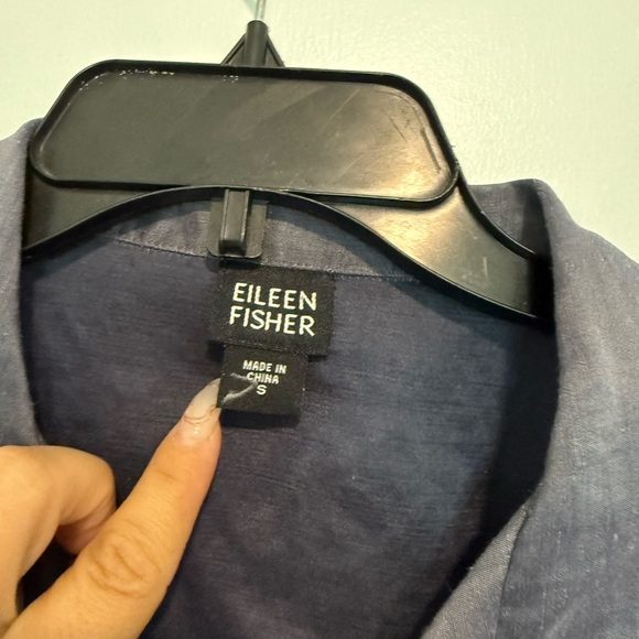 Eileen Fisher Womens Size Small Linen/Silk Blazer Shiny 3/4 Sleeve - Picture 2 of 4